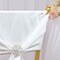 10 Pieces White Sequin Poly Flax Burlap Chair Sashes, Rustic Glam 8"x108" Decor